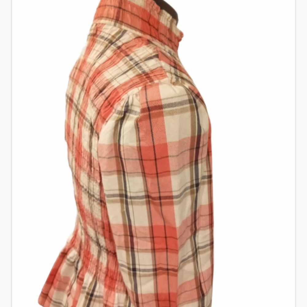 Zara Stretchy Fitted Plaid Long Sleeve - Picture 5 of 9